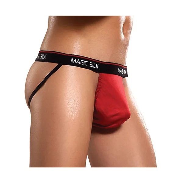 100% Silk Jock Strap Red L-xl