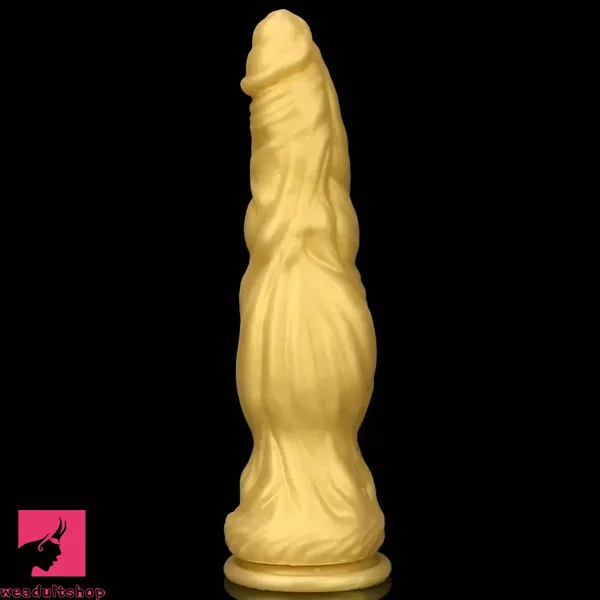 10.23in Golden Silicone Soft Realistic Dildo Adult Male Female Orgasm Sex