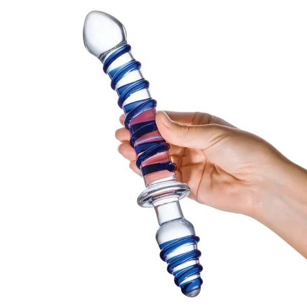 10" Mr. Swirly Double Ended Glass Dildo & Butt Plug