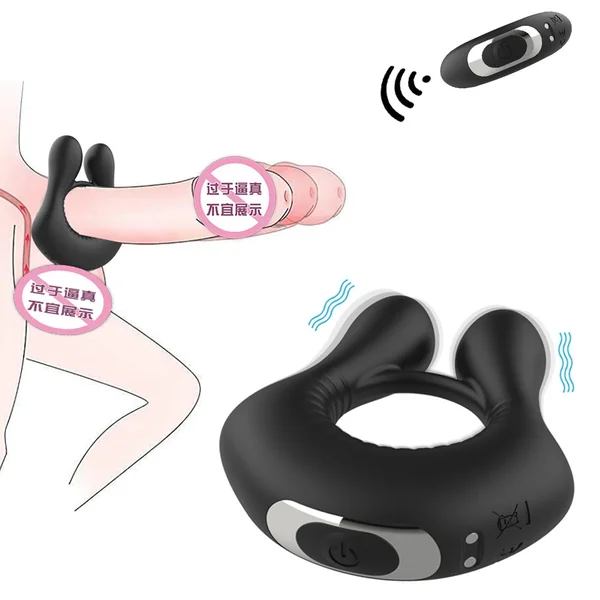 10 Speeds Penis Cock Ring Vibrator Sex Toys for Men Erection Delay Vibrating Ring Remote Clitoris Penis Vibrator Ring Cockring