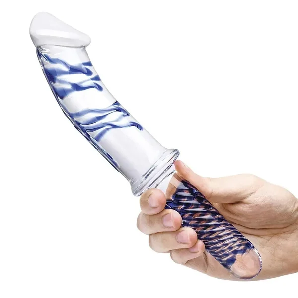 11" Realistic Double Ended Glass Dildo with Handle