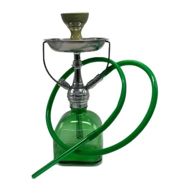 14in Square Base Hookah W/ Handle & Silicone Hose