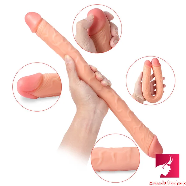16.1in Double Sided Dildo U Shaped Interactive Long Dildo