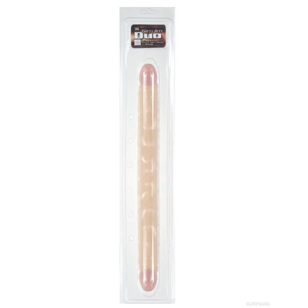 17 inch Slim Jim Duo Veined Super Slim Double Dong