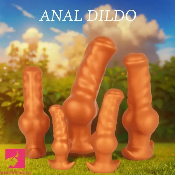 3.94in 7.48in 8.66in Soft & Flexible Silicone Anal Dildo Secure Knot Cock Toy