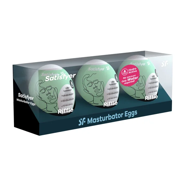 3 Pc Set Masturbator Egg - Riffle - Light Green