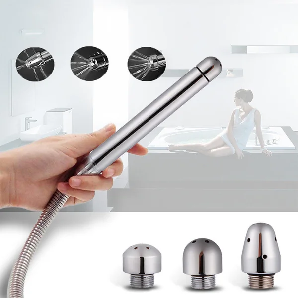 3 Styles Head Metal Anal Cleaner Enemator Vagina Cleaner Stainless Steel Anal Douche Shower Cleaning Bidet Faucet