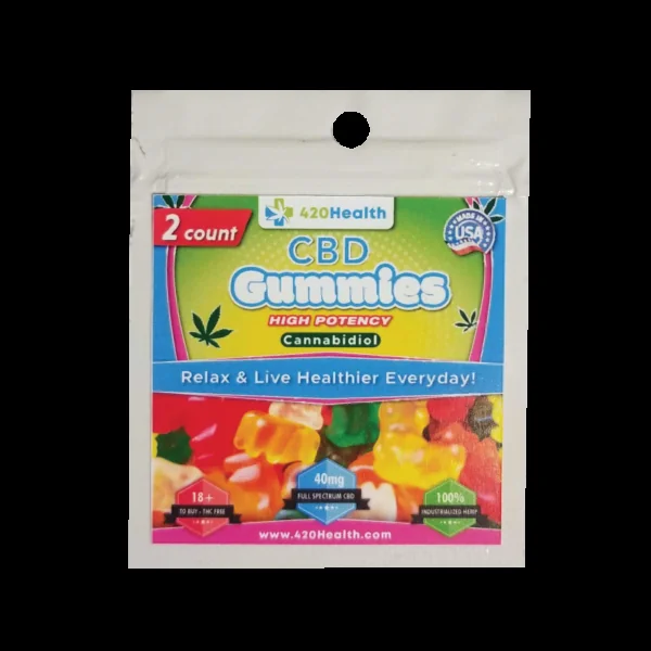 420 HEALTH CBD GUMMIES 2CT 40MG 25PC DISPLAY