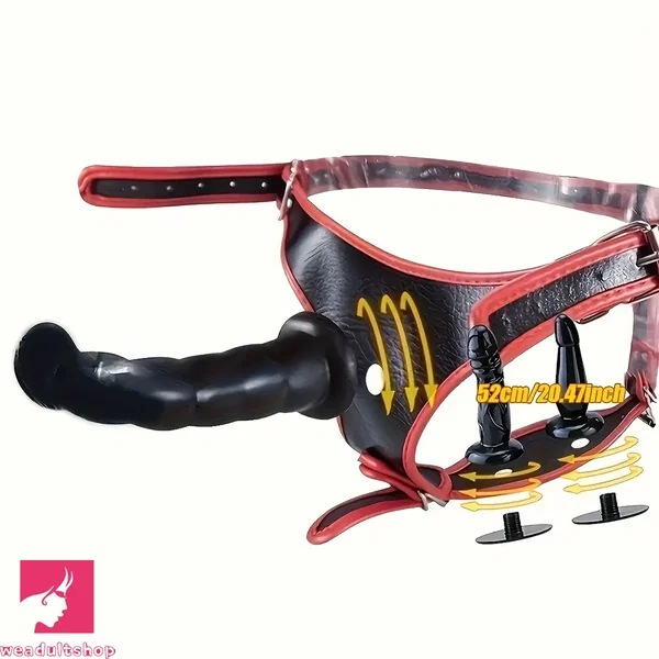 5.12in 5.91in 7.28in Three Heads Female Wear Lifelike Strap on Dildo Panty