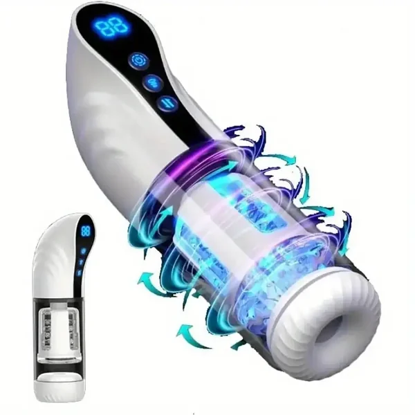 7.1IN Deep Automatic 9 Thrusting 9 Sucking Rotation Male Masturbator