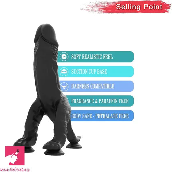 7.81in Silicone Soft Dinosaur Simulated Cock Dildo With Strong Suction Cup