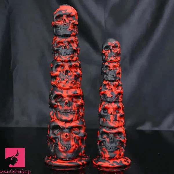 9.05in 11.41in Silicone Soft Monster Skull Big Thick Creature Dildo For Anus