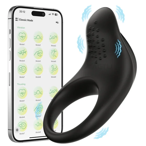 9 Vibrations Modes Men'S Vibrating Lock Male, APP Control Men'S Penis Trainer Stimulator for Delaying Ejection,