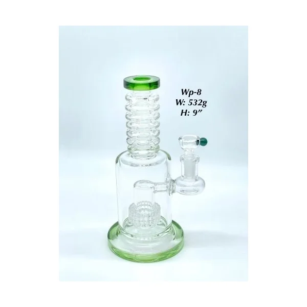 9inch Heacy Base Water Pipe Matrix Perk W/ Rigged Mouth Piece