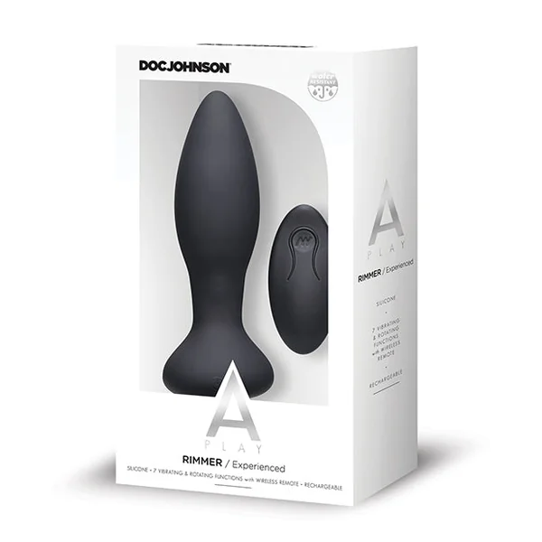 A Play Rimmer Experienced Rechargeable Silicone Anal Plug W-remote - Black