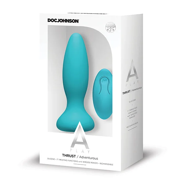 A Play Thrust Adventurous Rechargeable Silicone Anal Plug W-remote - Teal