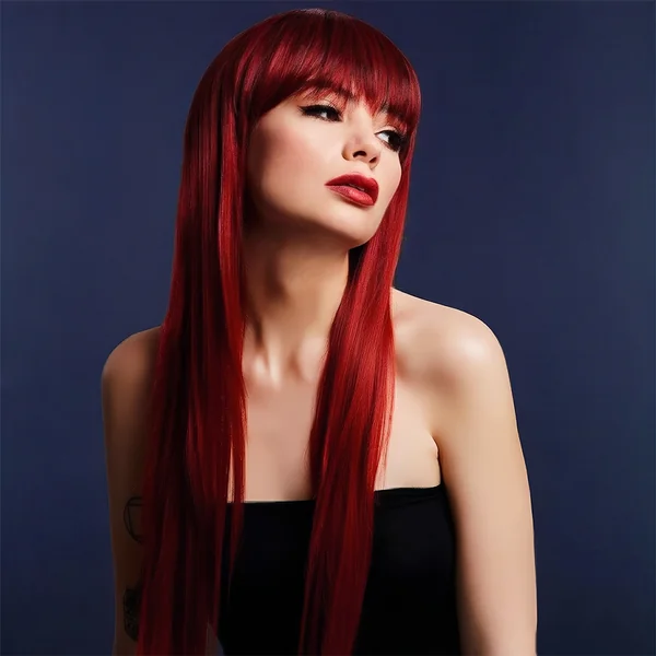 Abell'a Scarlet Stunner 60cm Straight Synthetic Wig With Bangs