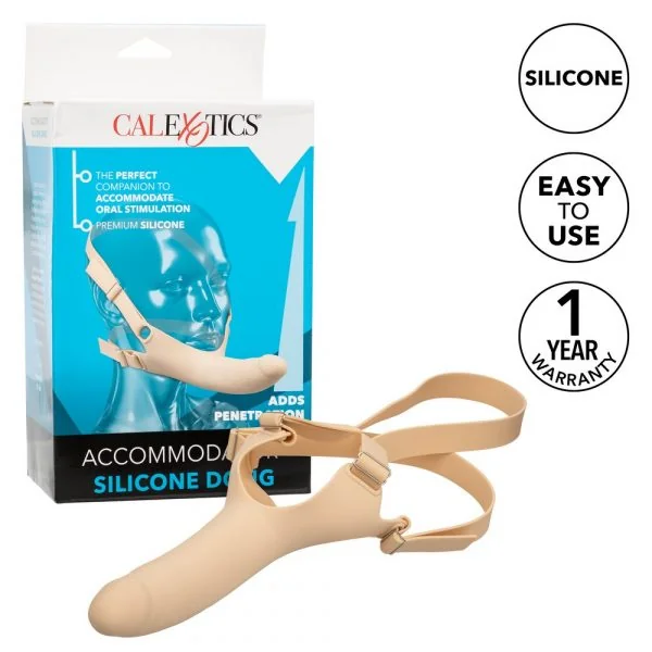 Accomodator Silicone Facial Strap On Dildo 5.5" by Cal Exotics