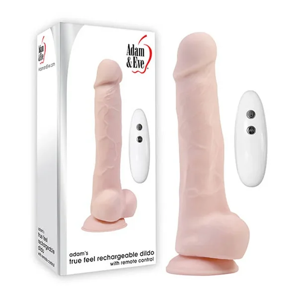Adam & Eve Adams True Feel Rechargeable Dildo – Flesh 17.8 cm (7) USB Rechargeable Vibrating Do