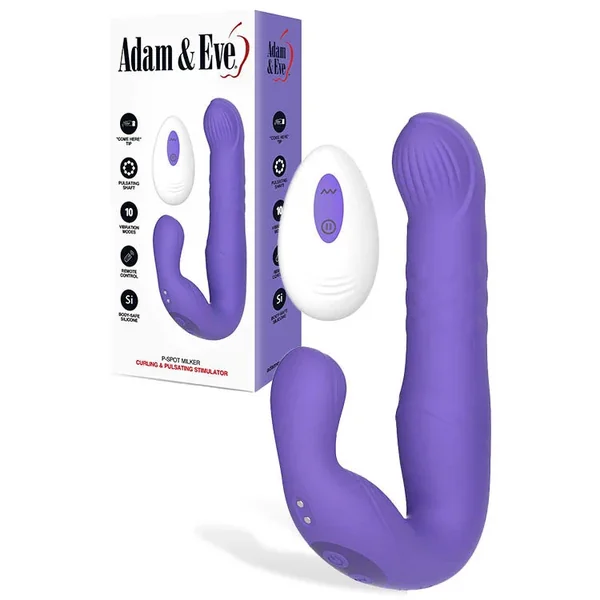 Adam & Eve P-SPOT MILKER – Purple USB Rechargeable Curling & Pulsating Prostate Massager