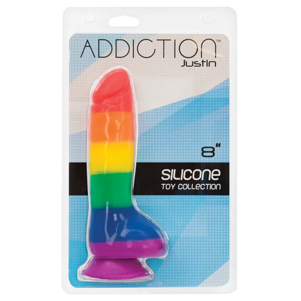 Addiction Justin 8" Dildo - Rainbow