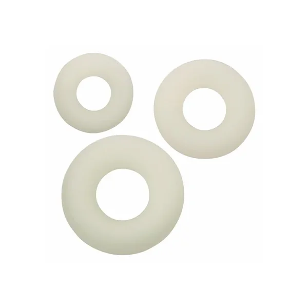 Alpha Glow in the Dark Liquid Silicone 3 Ring Set – White