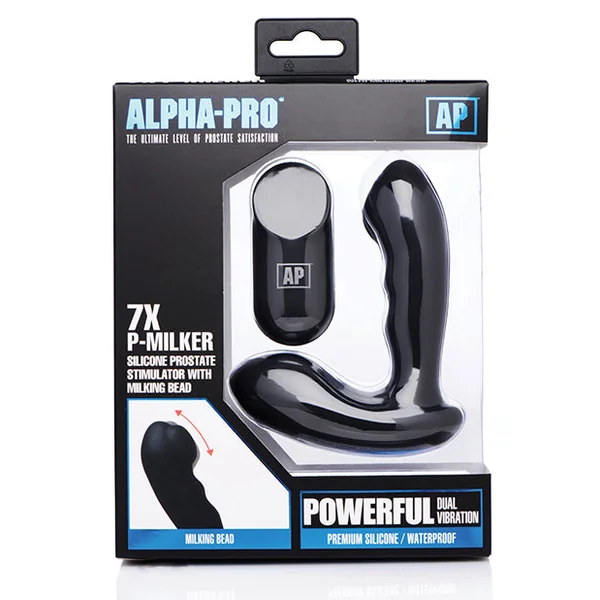 Alpha Pro 7x P-Milker Prostate Stimulator w/Milking Bead - Black