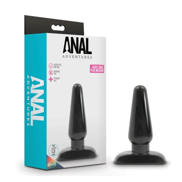 ANAL ADVENTURES BASIC ANAL PLUG – MEDIUM – BLACK