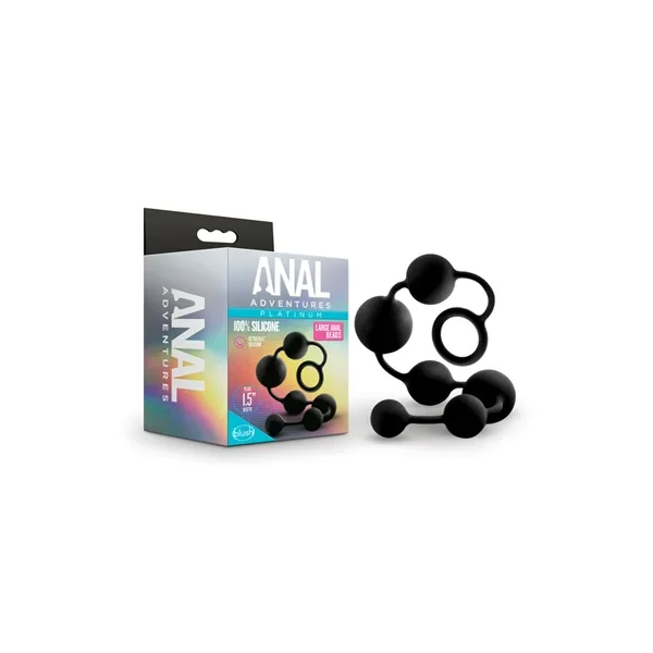 Anal Adventures Platinum – Silicone Large Anal Beads – Black