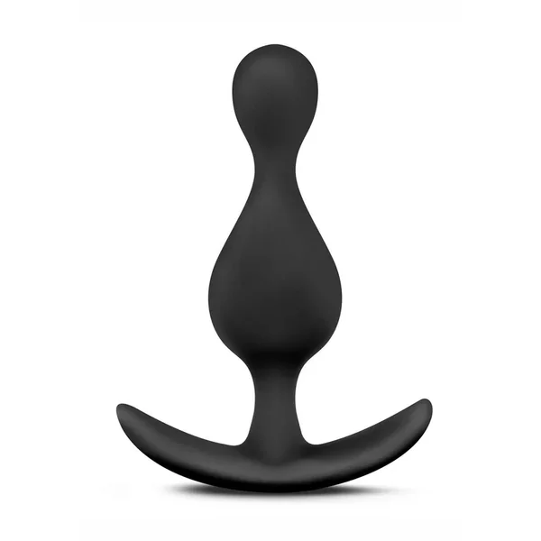 Anal Adventures Platinum Wave Silicone Butt Plug – Black