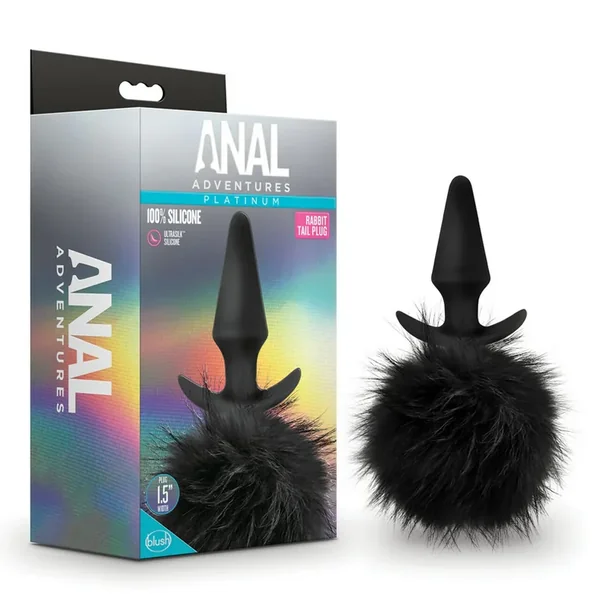 Anal Adventures – Rabbit Tail Plug Black