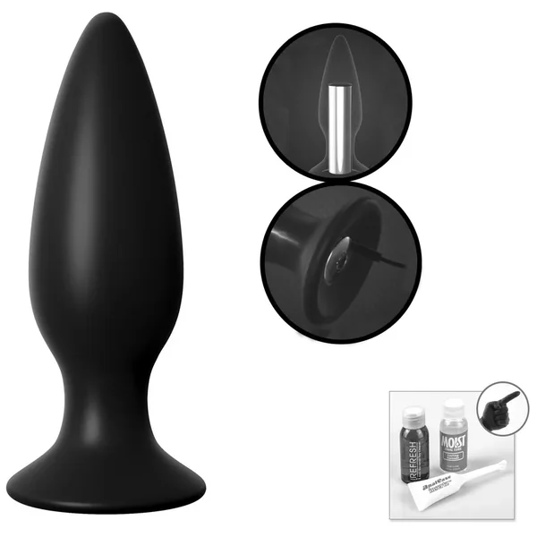 Anal Fantasy Elite Silicone Rechargeable Vibrating Butt Plug Waterproof Black Large