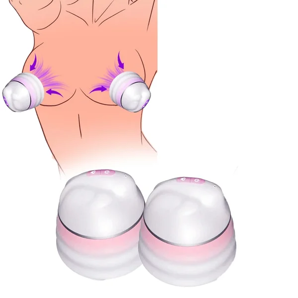 Angel 5 Vacuum Suction 10 Vibration Breast Massagers With Remote