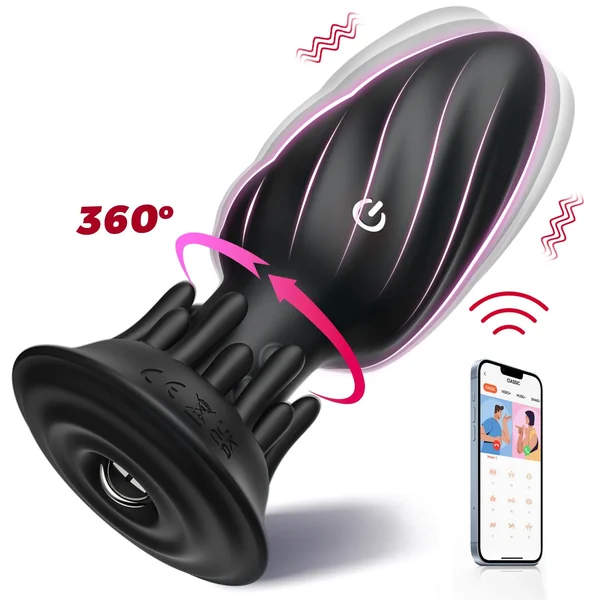 APP - Controlled Rotating Anal Plug 9 Modes Waterproof Quiet