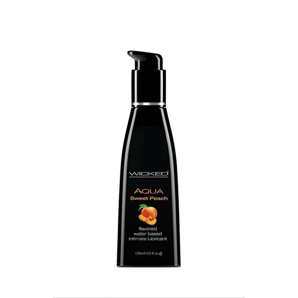 Aqua Sweet Peach Flavored Water Based Lubricant - 4 Oz. - 120 ml