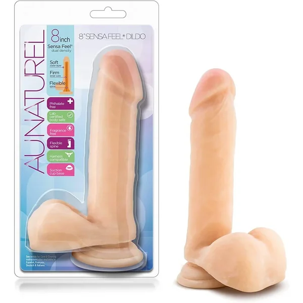 Au Naturel Sensa Feel® Beige Realistic Dildo – 8 Inches | Blush