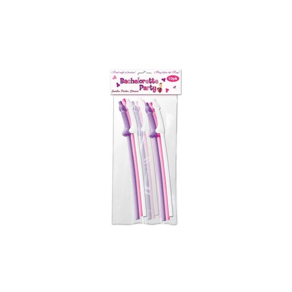 BACHELORETTE PARTY FLEXY SUPER STRAW 10PC
