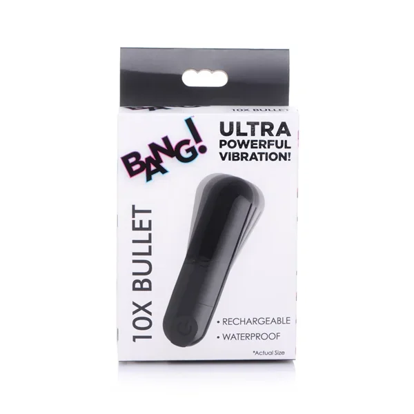 Bang! 10X Vibrating Metallic Bullet – Black