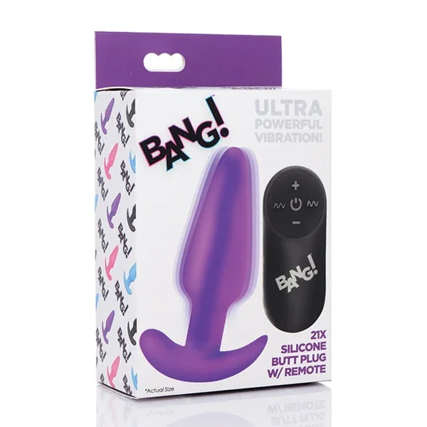 Bang! 21x Vibrating Silicone Butt Plug W/remote