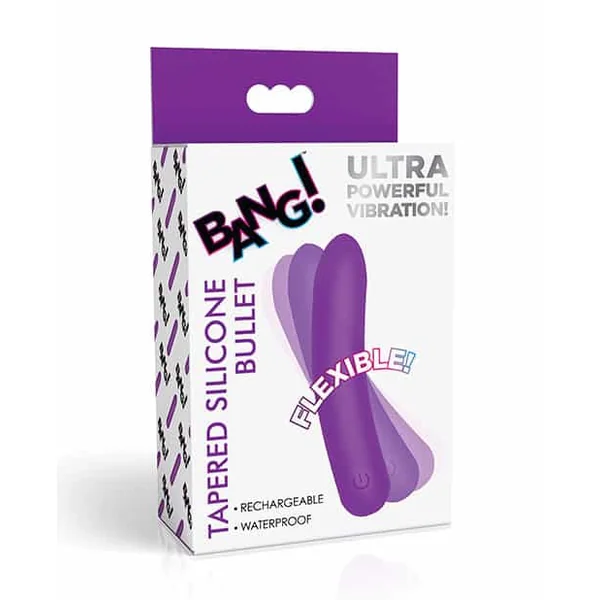 Bang! Tapered Flexible Silicone Bullet – Purple
