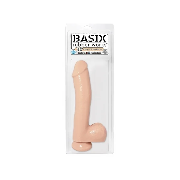 BASIX RUBBER WORKS 10IN DONG W/SUCTION CUP FLESH