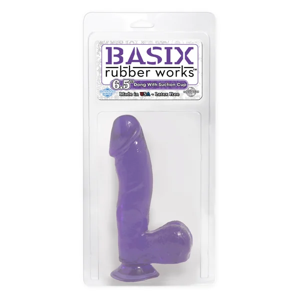 BASIX RUBBER WORKS 6.5IN PURPLE DONG W/SUCTION CUP