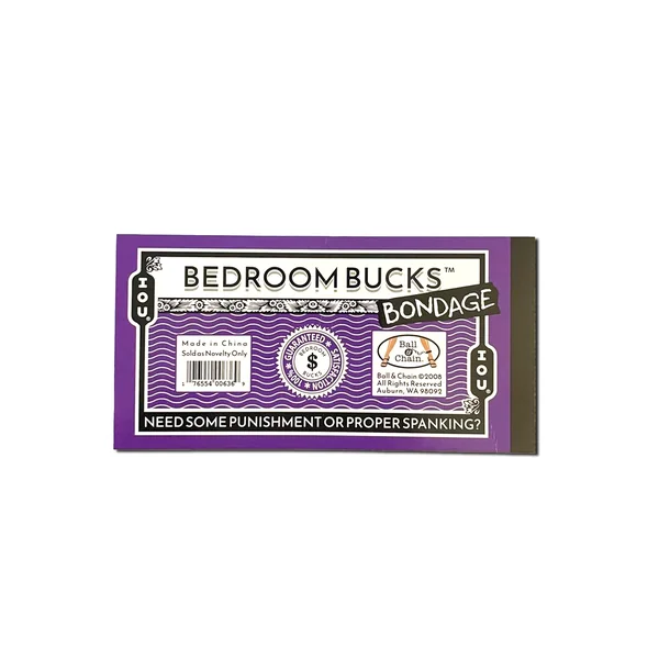 BEDROOM BONDAGE BUCKS 30 COUPON BOOK