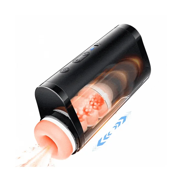 Big Cup Automatic Telescopic Penis Stimulation Pocket Pussy Stroker Masturbation Cup