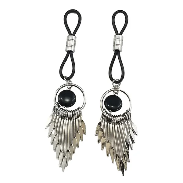 Bijoux De Nip Nipple Halos W-silver Arrows - Black
