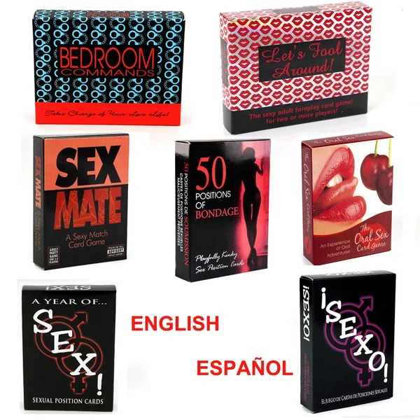 Bilingual Sex Card Game (English & Spanish) – 50 Naughty Bedroom Commands for Couples | Adult Board Game for Valentine's Day & Beyond
