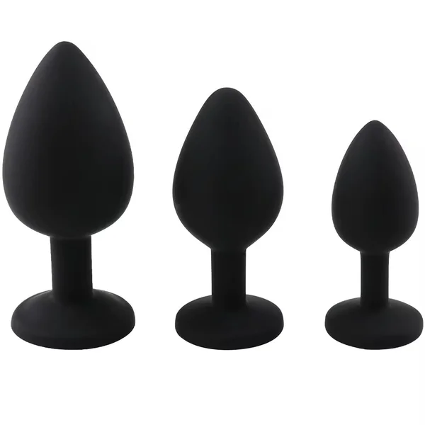 Black Silicone Butt Plug (Set)