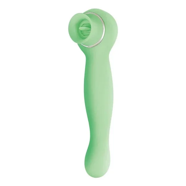 Blaze Luscious Licker Rechargeable Silicone Dual End Vibrator – Mint