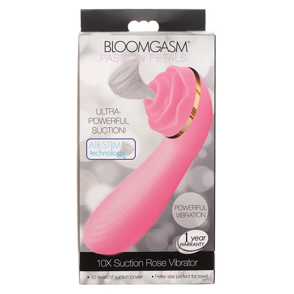 Bloomgasm Passion Petals 10X Silicone Suction Rose Vibrator - Pink