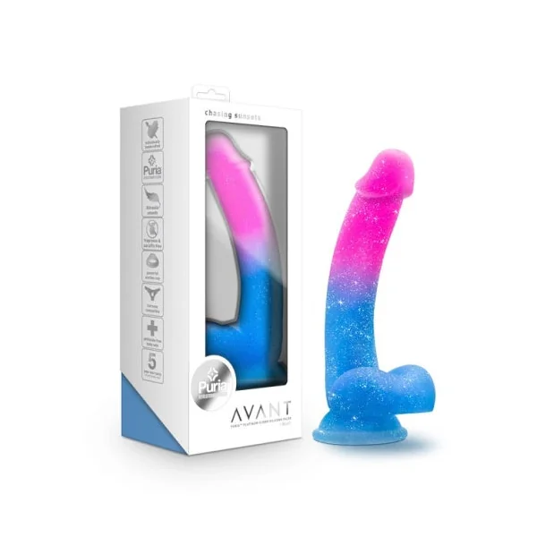 Blush Avant Chasing Sunsets 7.75 in Silicone Dildo with Balls Suction Cup Mermaid